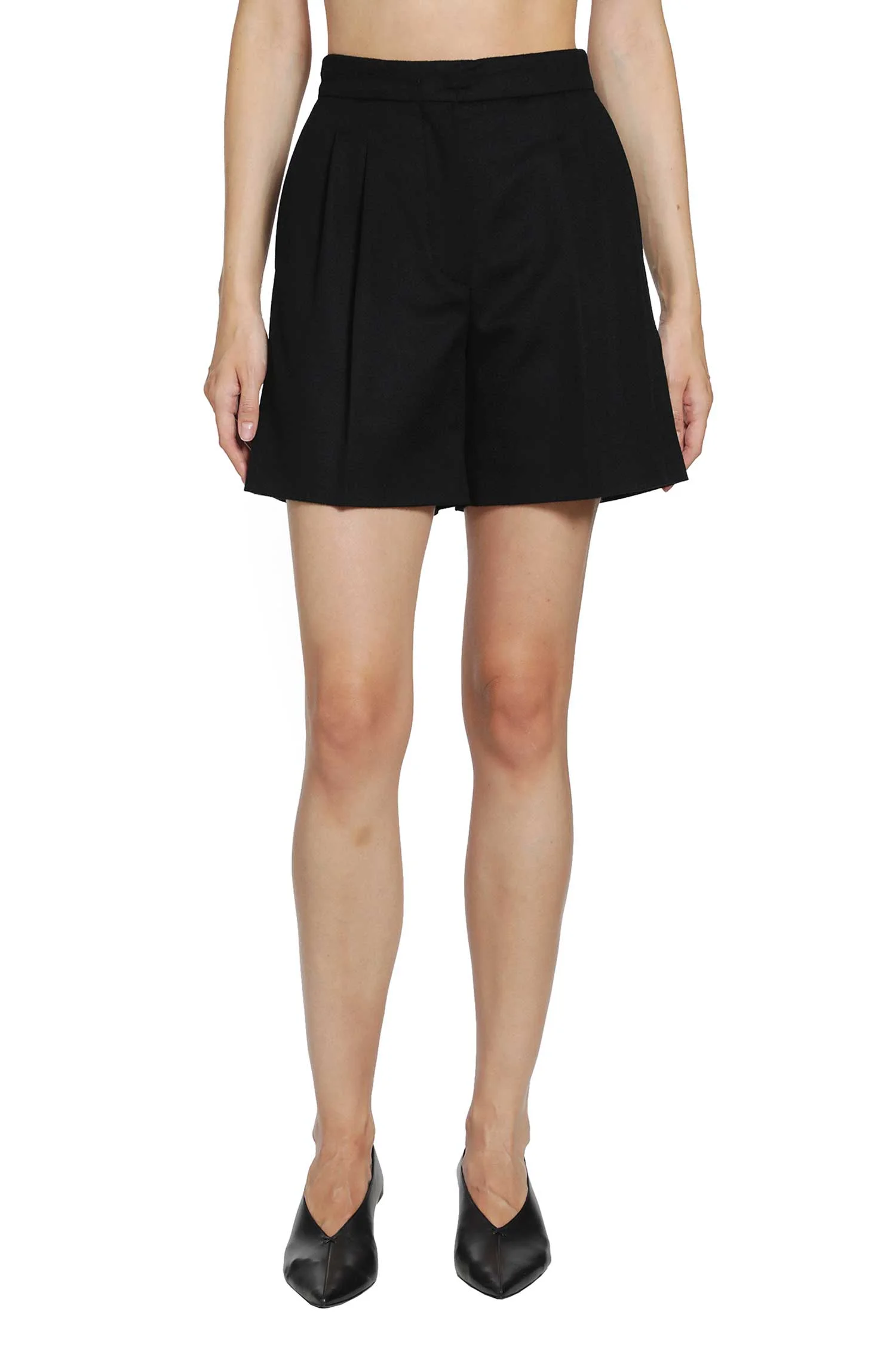 Wool Broadcloth Shorts - 1