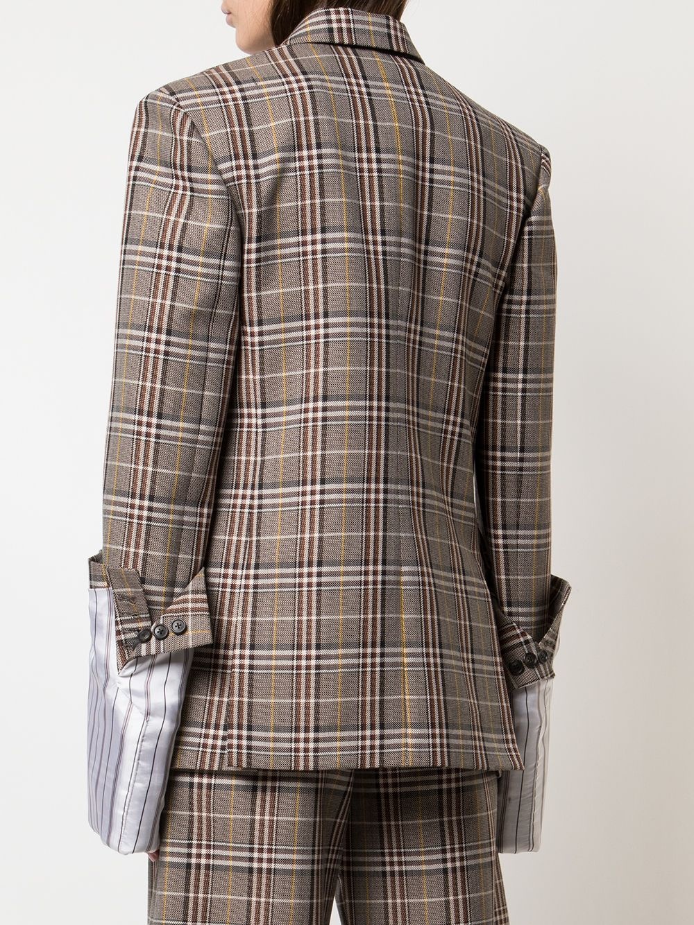 large plaid cuff jacket - 4