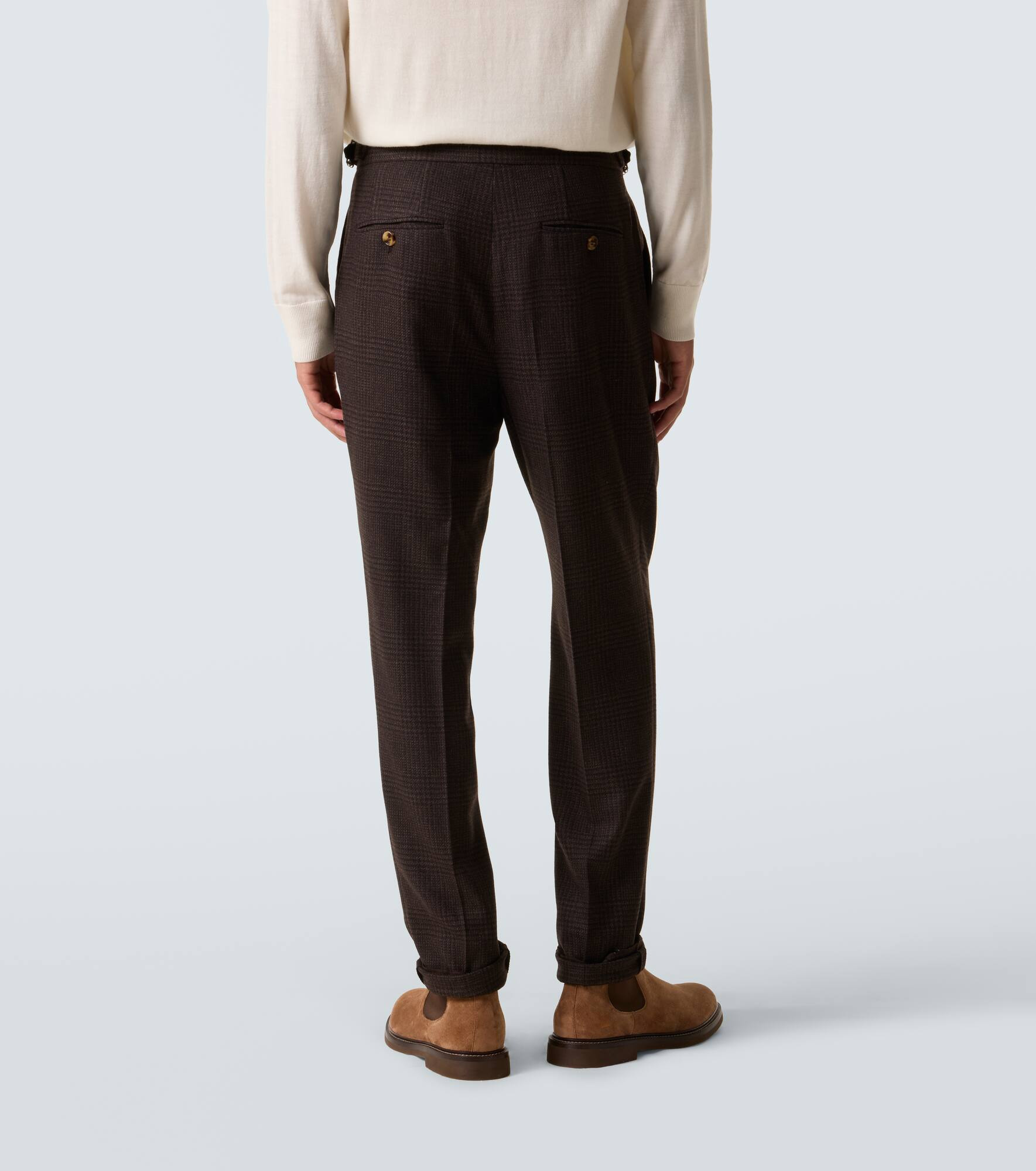 Checked wool, cashmere, and silk twill suit - 5