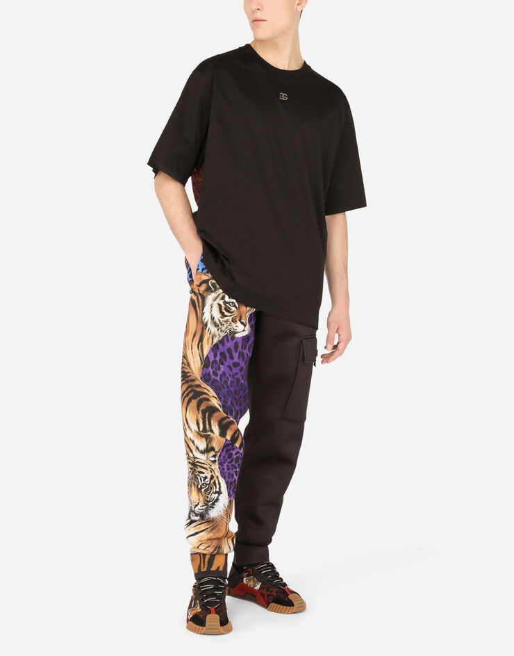 Technical jersey jogging pants with tiger print - 7