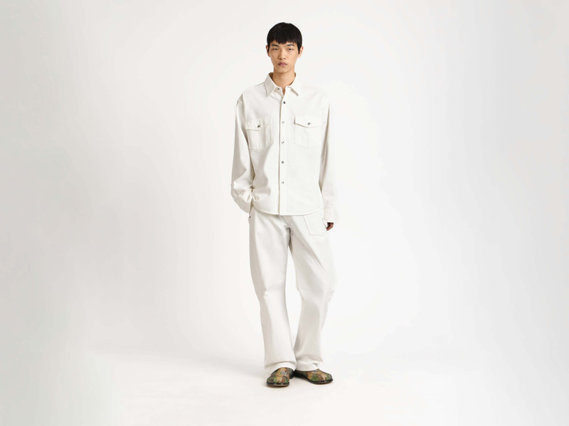 JW Anderson OVERSIZED DENIM SHIRT IN WHITE outlook