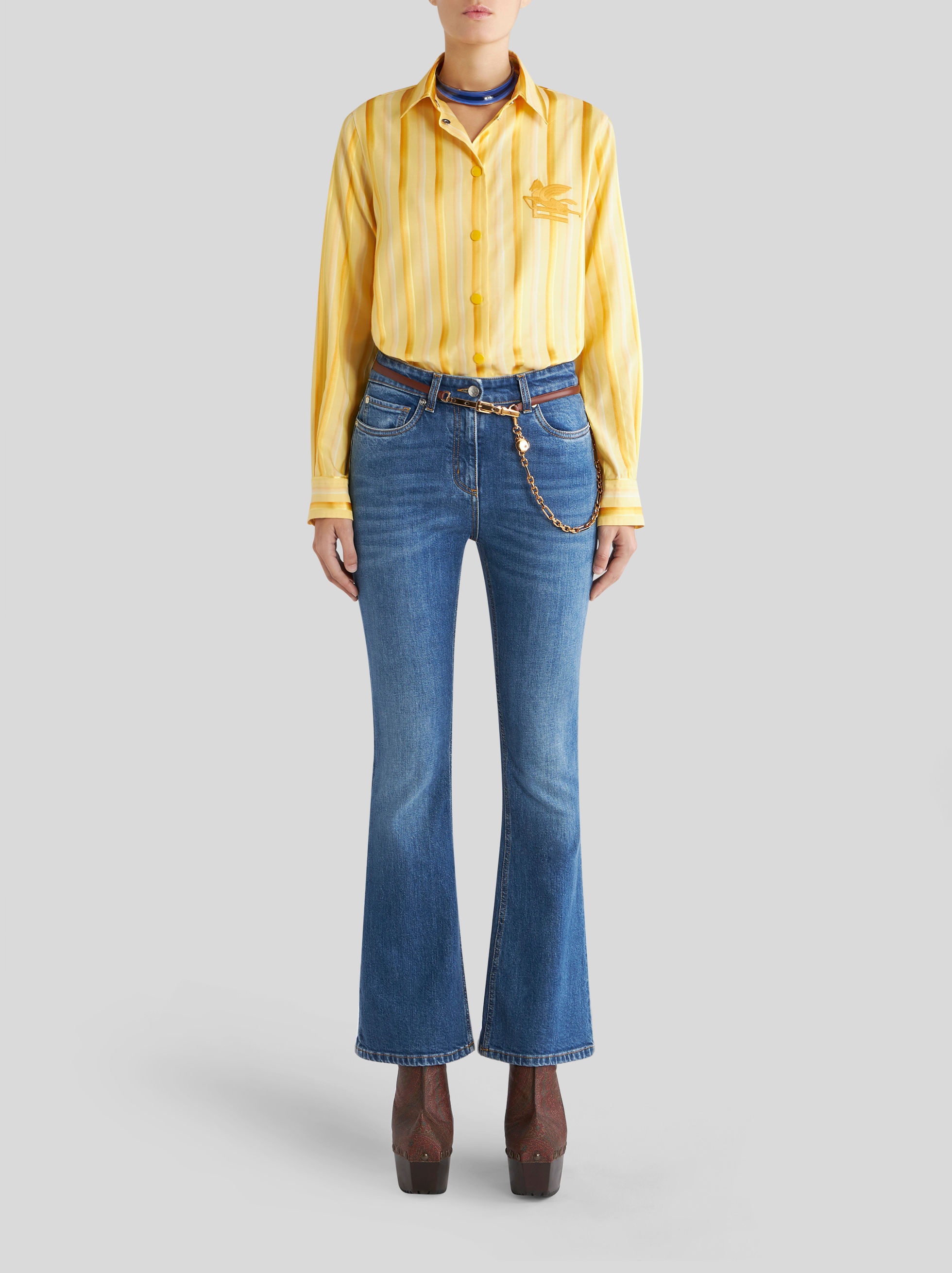 STRIPED SHIRT WITH PEGASO LOGO - 3