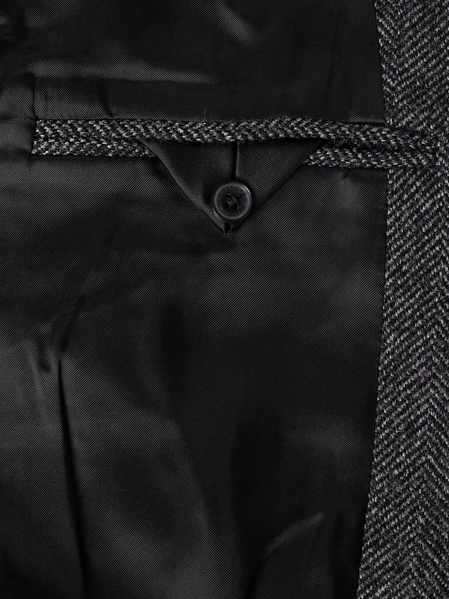 Roy Suede-Trimmed Herrinbone Wool Blazer Unknown - 5