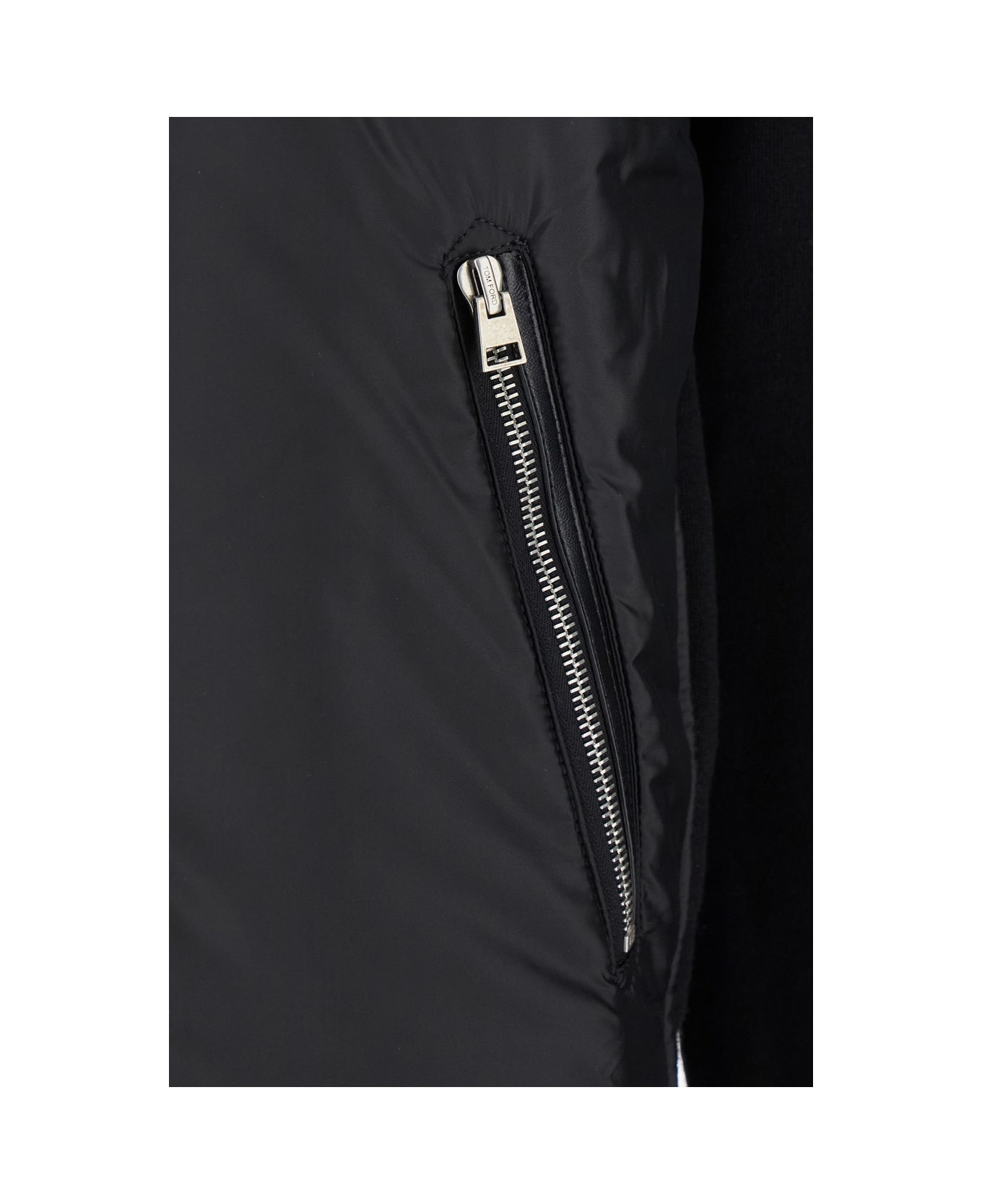 Black Wool Blend Cardigan - 3