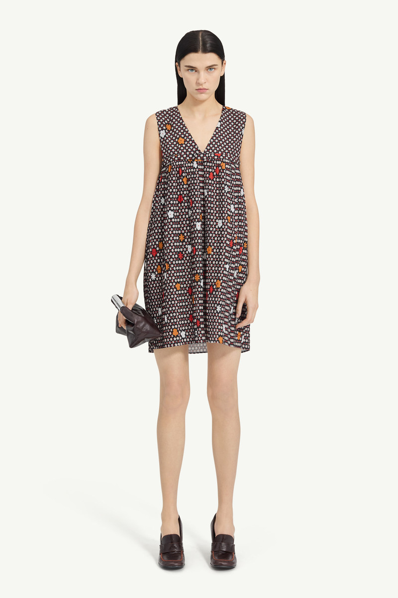 Sleeveless V-Neck Printed Dress 1