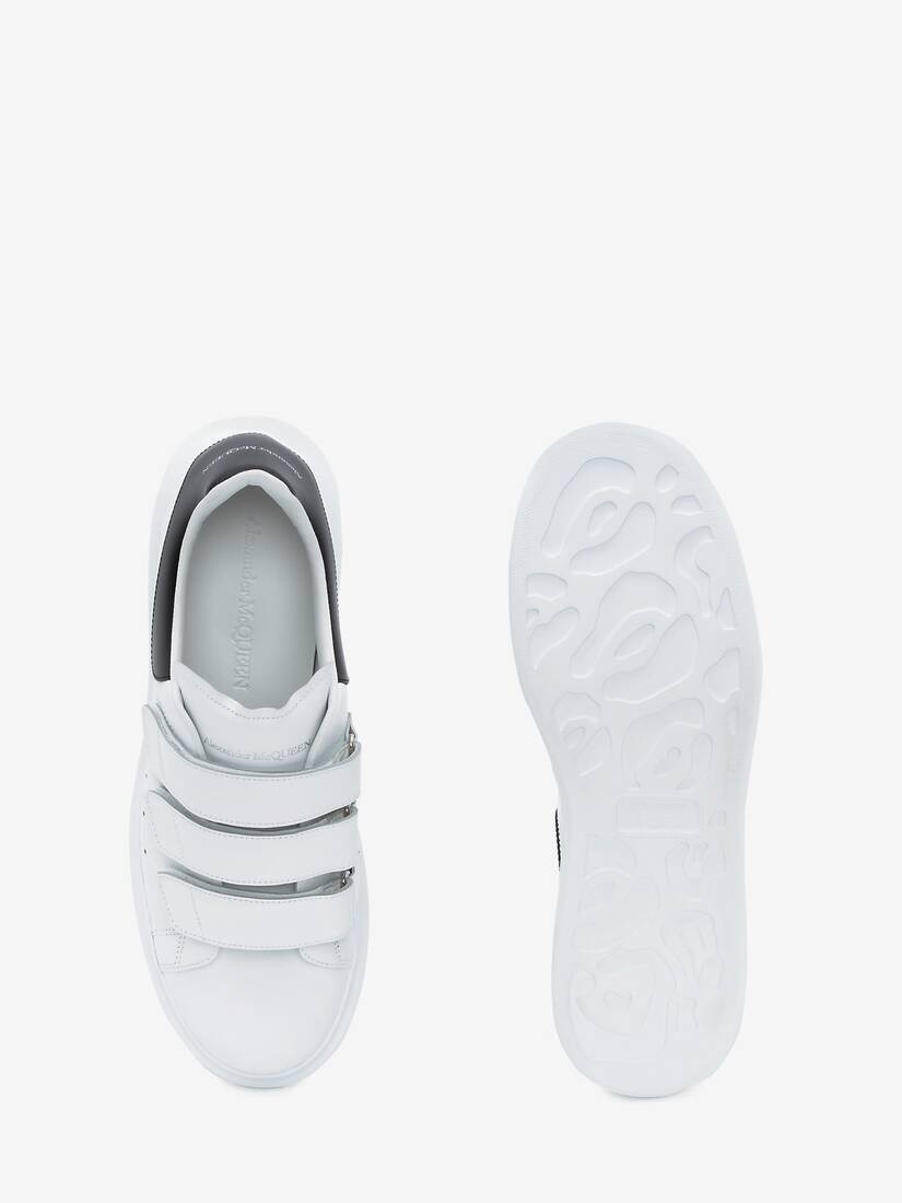 Oversized Triple Strap Sneaker  in White/black - 4