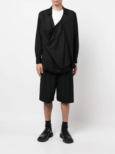 Comme des Garçons Homme Plus draped-detail cotton shirt outlook