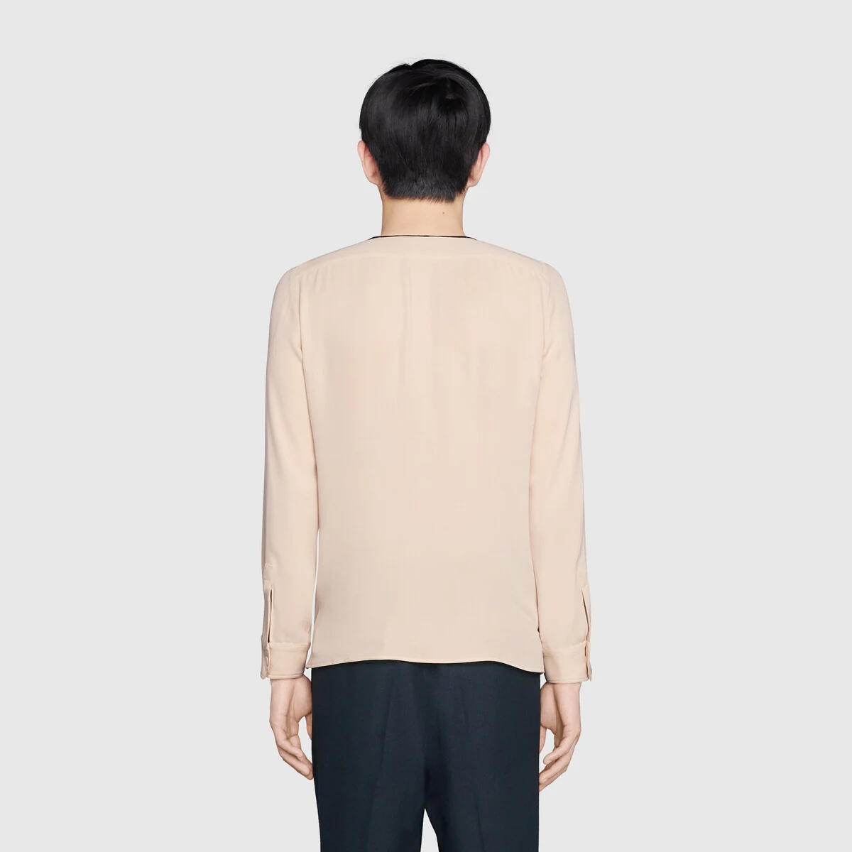 2015 Re-Edition bow silk shirt - 4