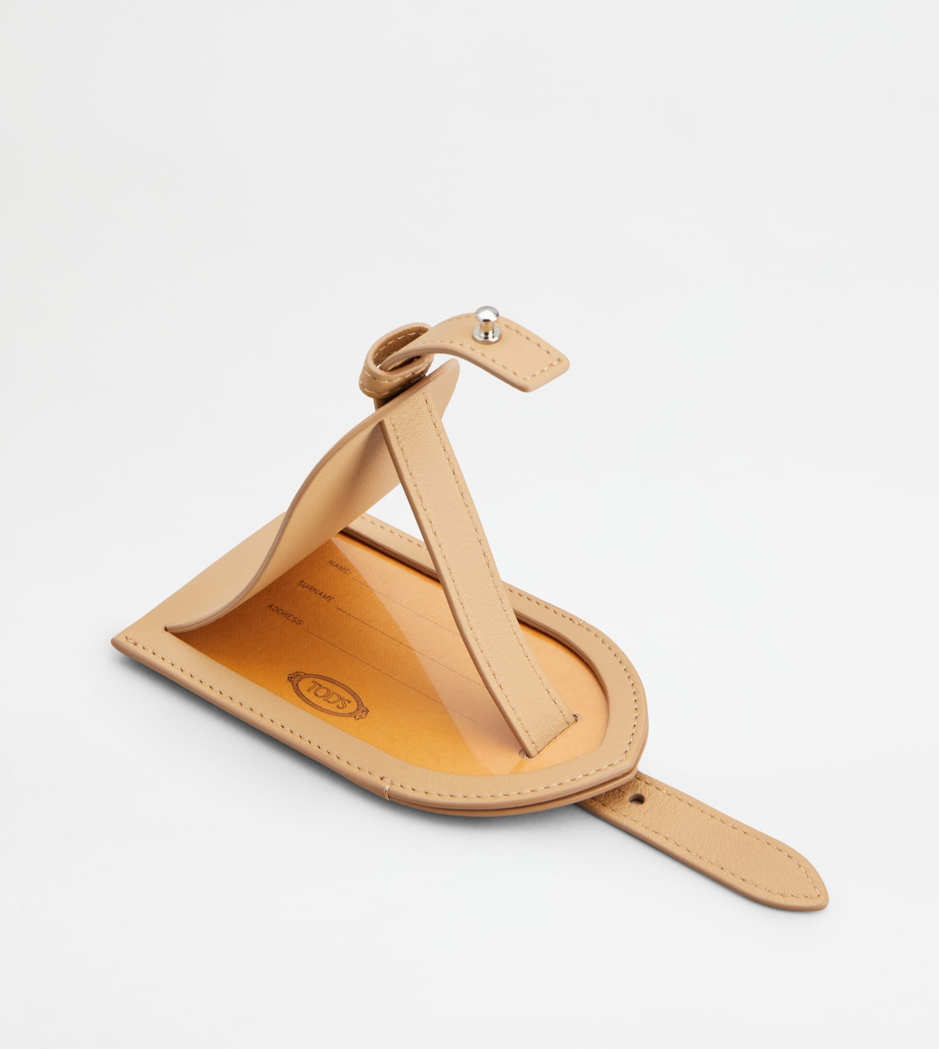 ADDRESS TAG IN LEATHER - NATURAL - 5
