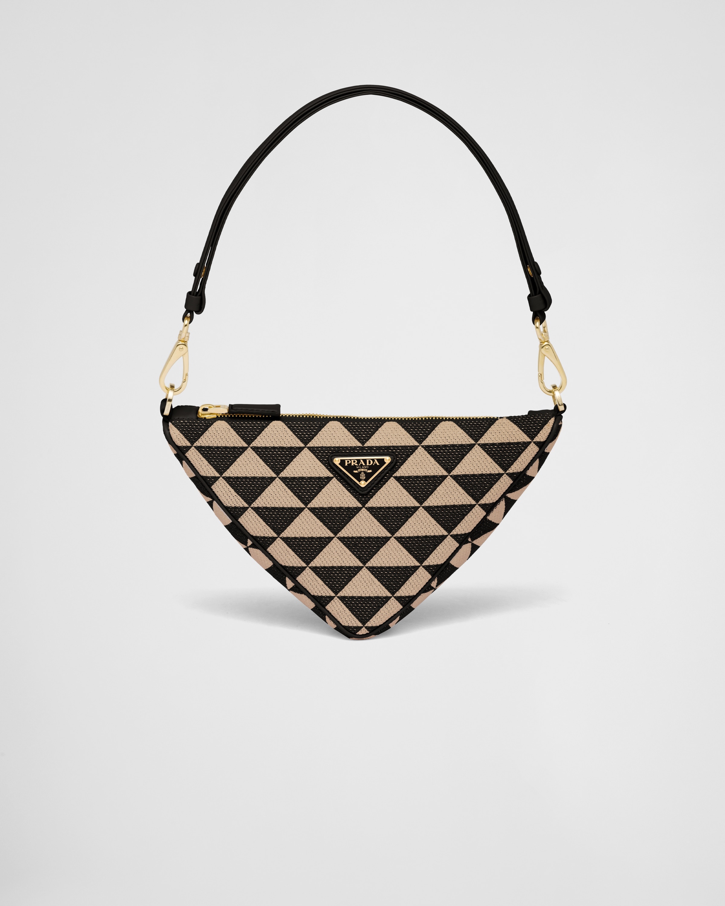 Embroidered jacquard fabric mini-bag - 1