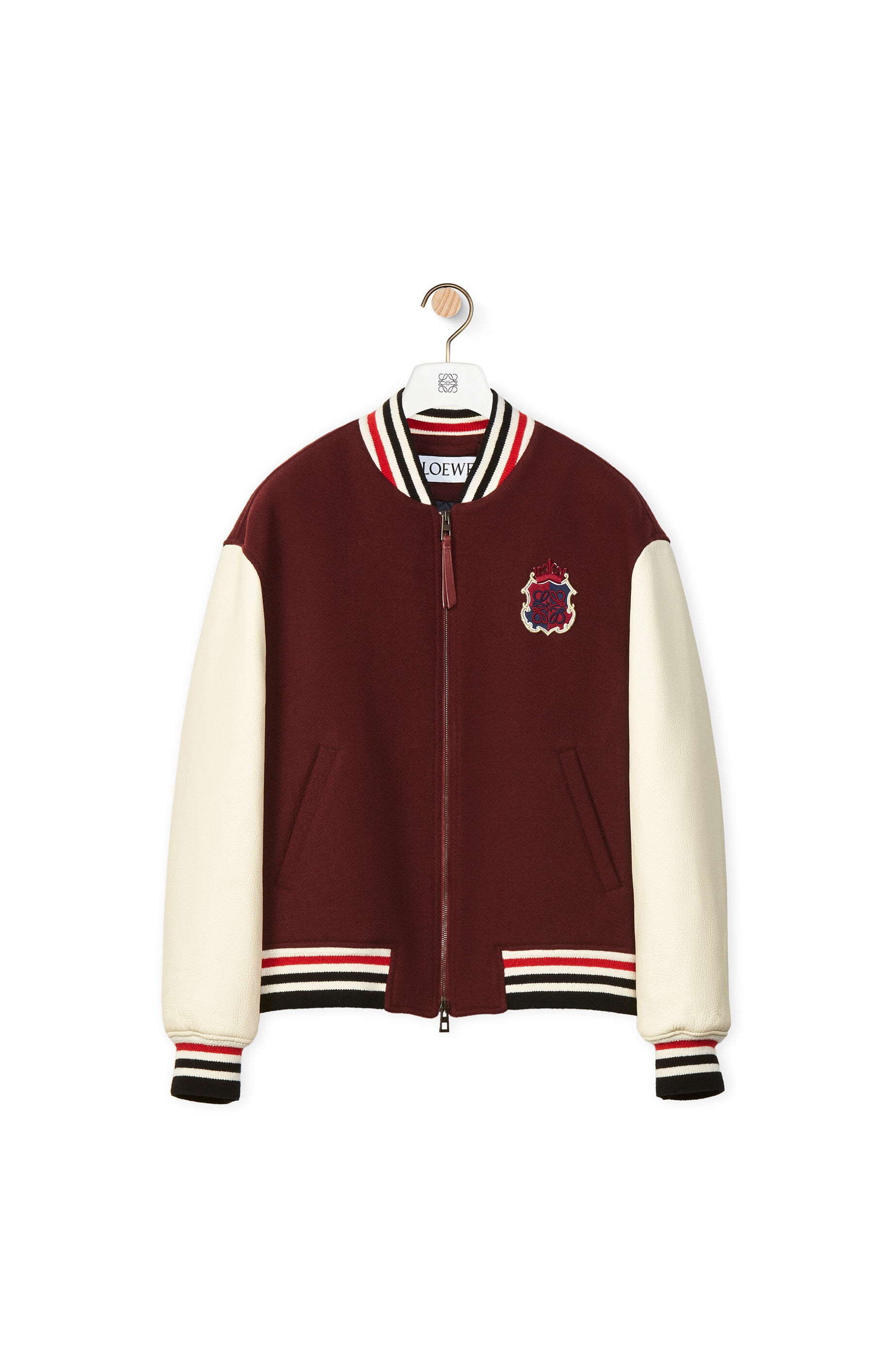 Herbarium embroidered bomber in wool and calfskin - 1