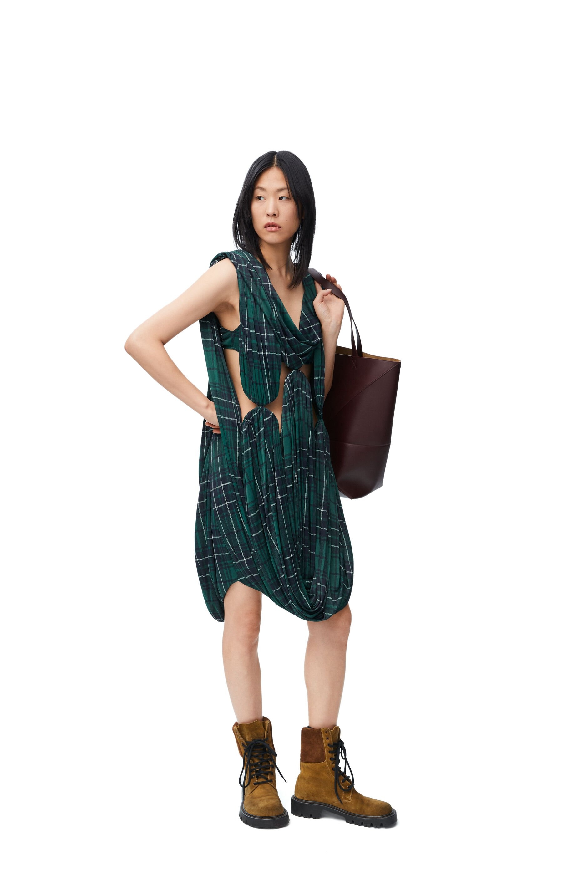 Draped dress in viscose and silk - 2