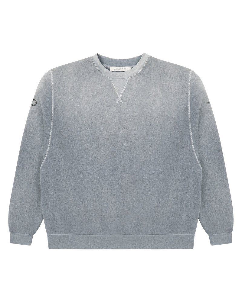 GREY GARMENT DYE BOXY CREWNECK SWEATSHIRT 1
