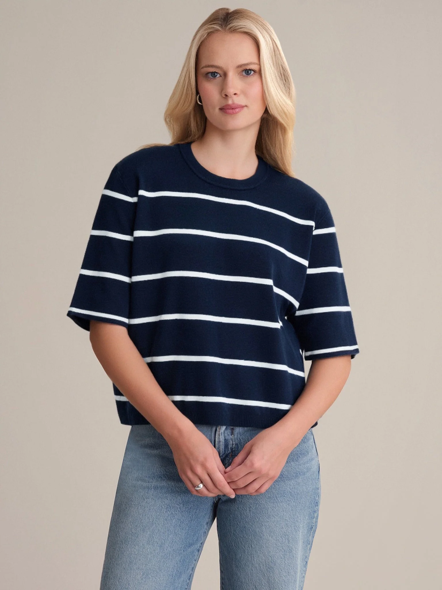 Noa: Cotton Stripe Pullover - 1