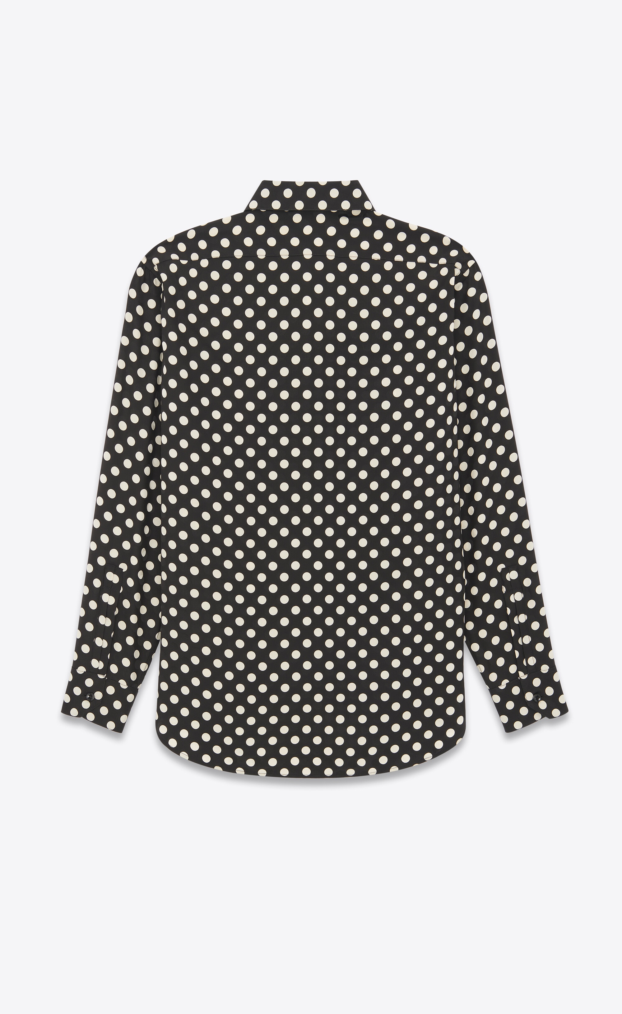 yves collar shirt in matte and shiny dotted silk - 2