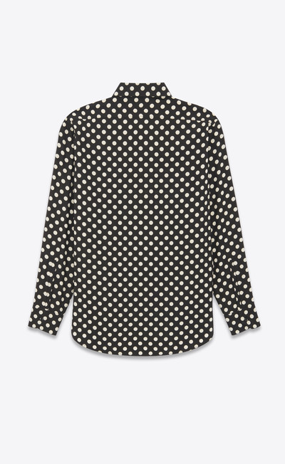SAINT LAURENT yves collar shirt in matte and shiny dotted silk outlook