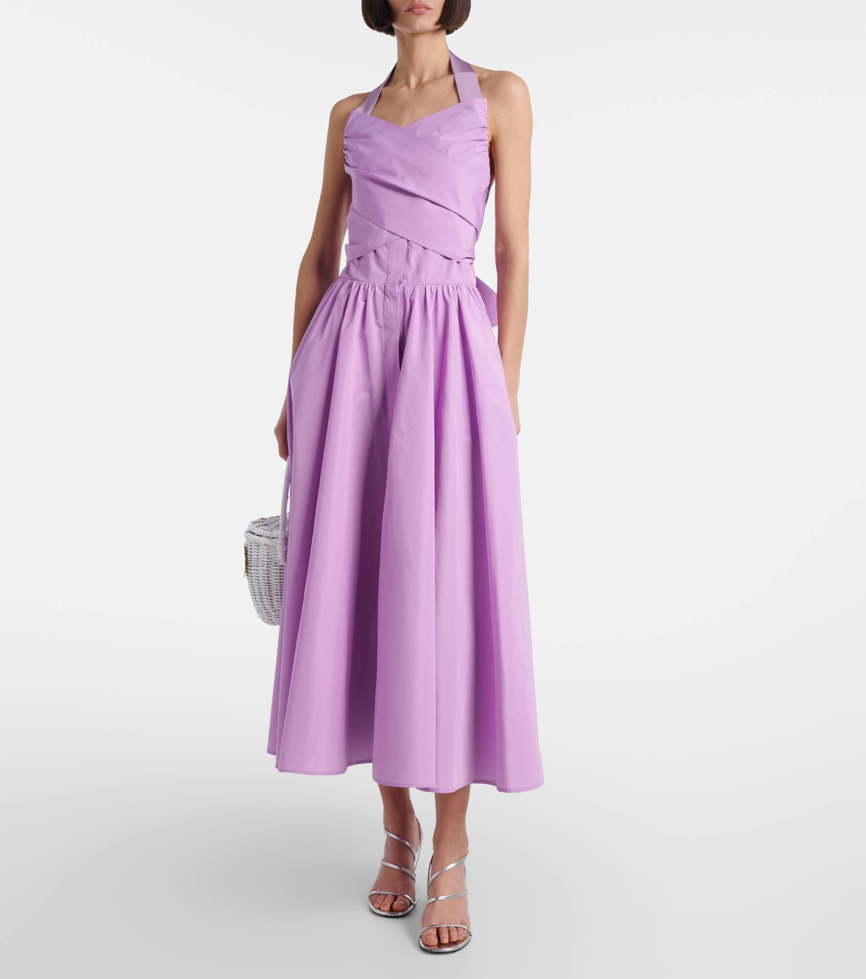 Gathered faille midi dress - 2