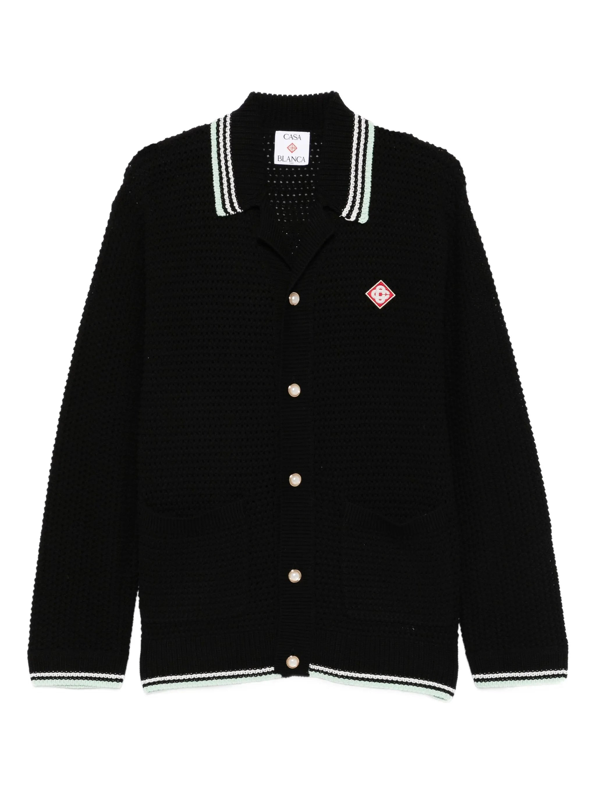 Casablanca Buttoned Ribbed Knit Cardigan - 1
