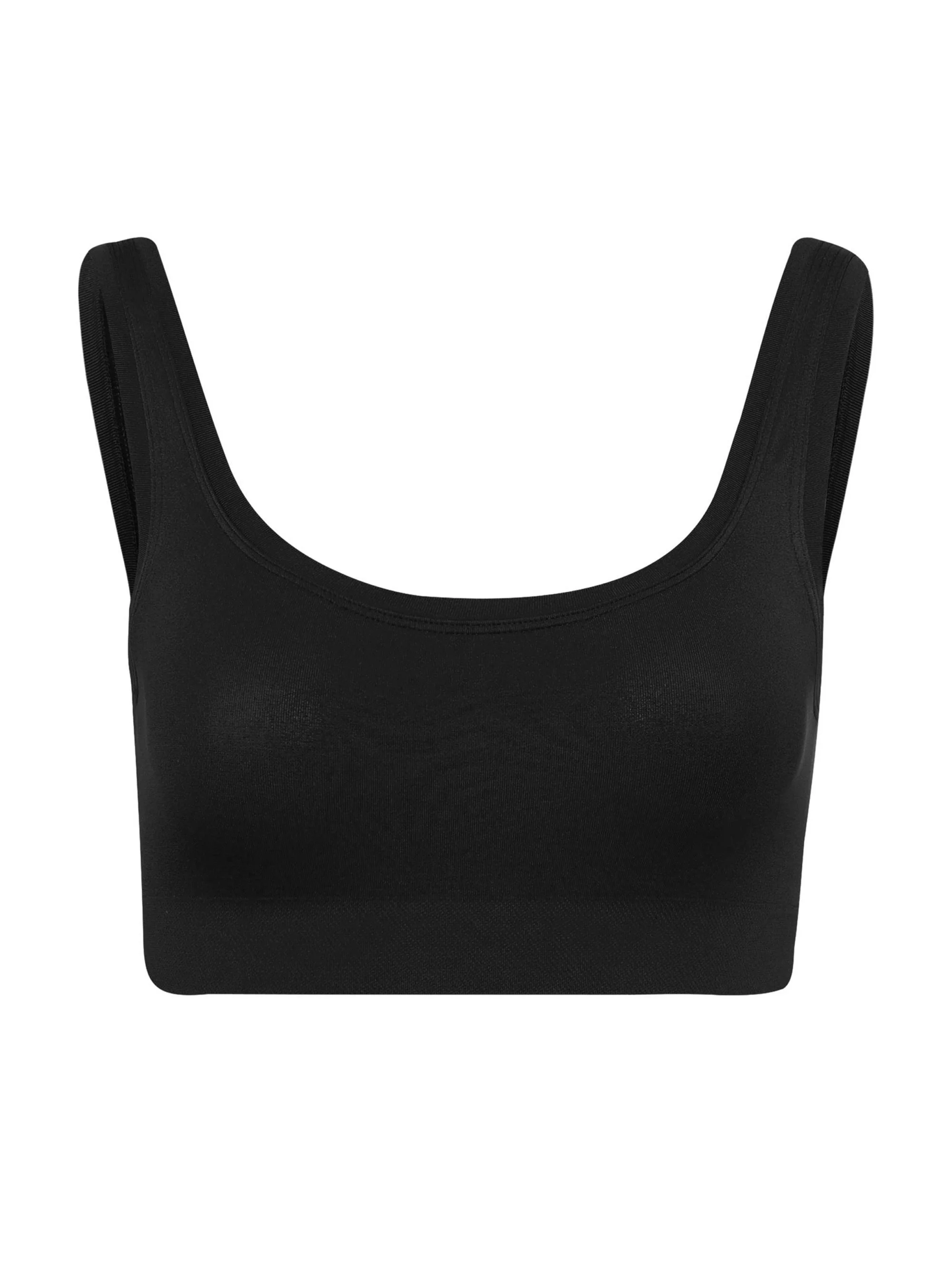 Women's Touch Feeling Crop Top - Black - 1