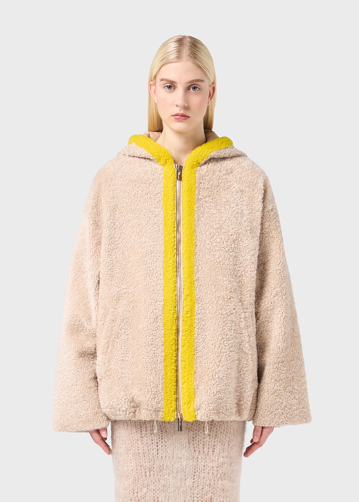 SHEARLING BOMBER JACKET WITH HOOD - 3