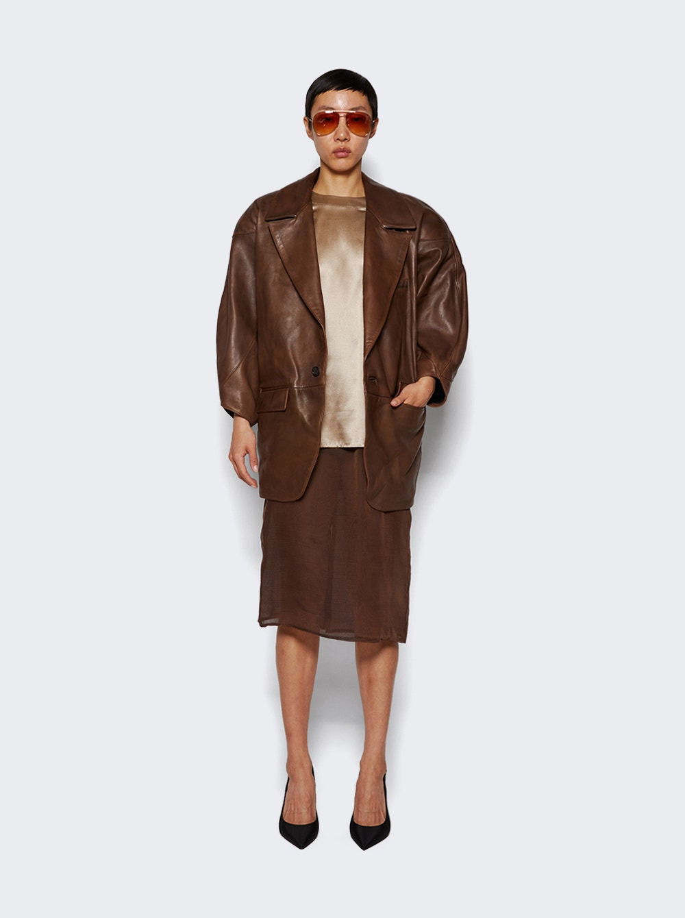 Pencil Skirt Marron - 2