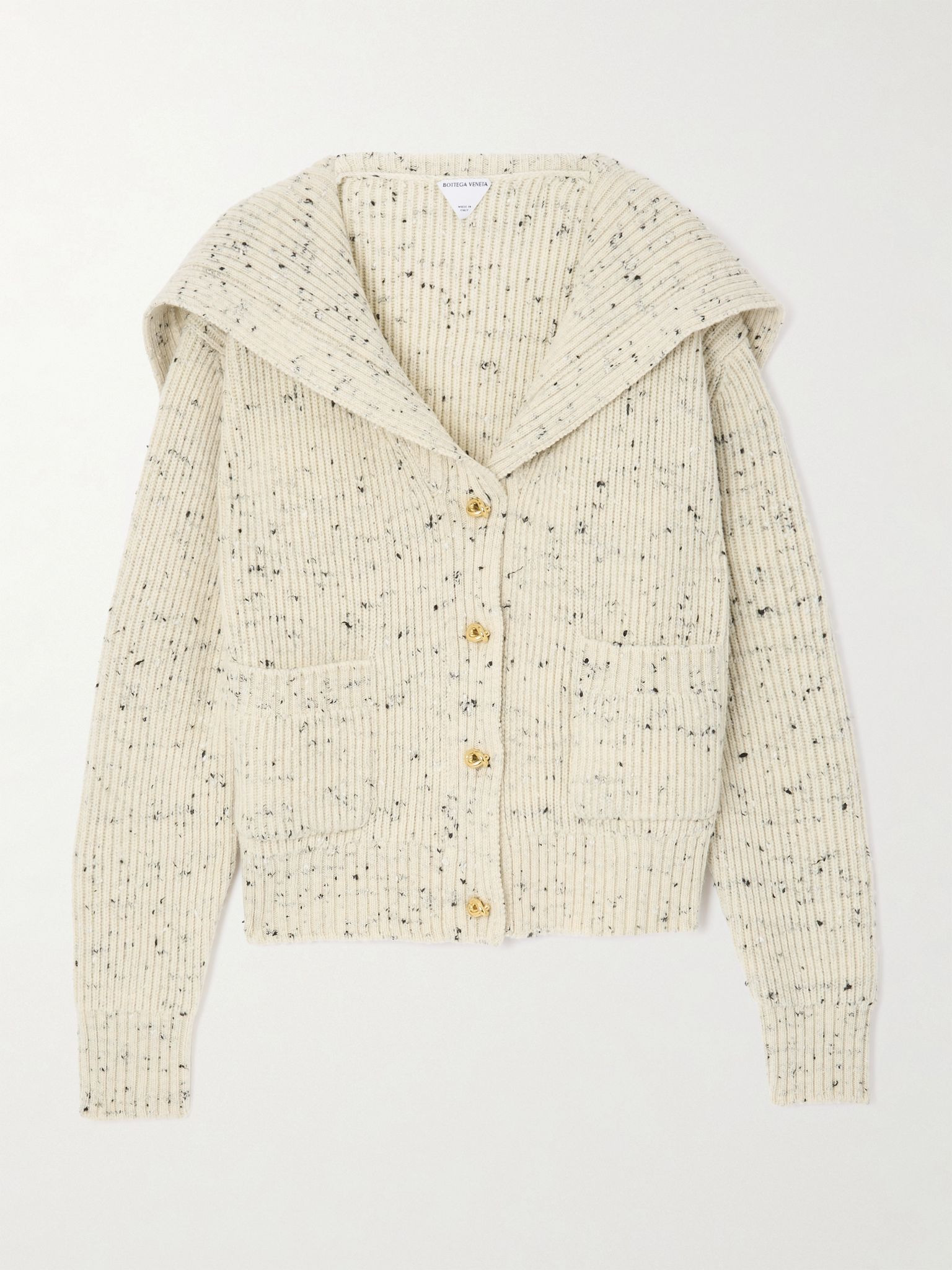 Ribbed wool-blend cardigan White - 1