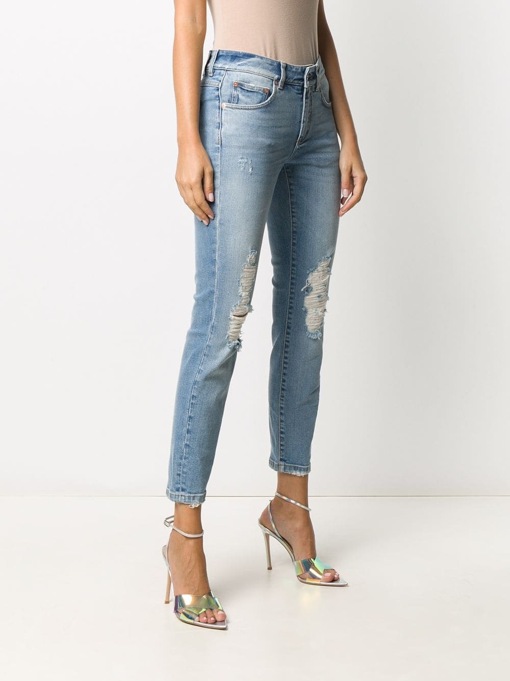 distressed skinny fit jeans - 3