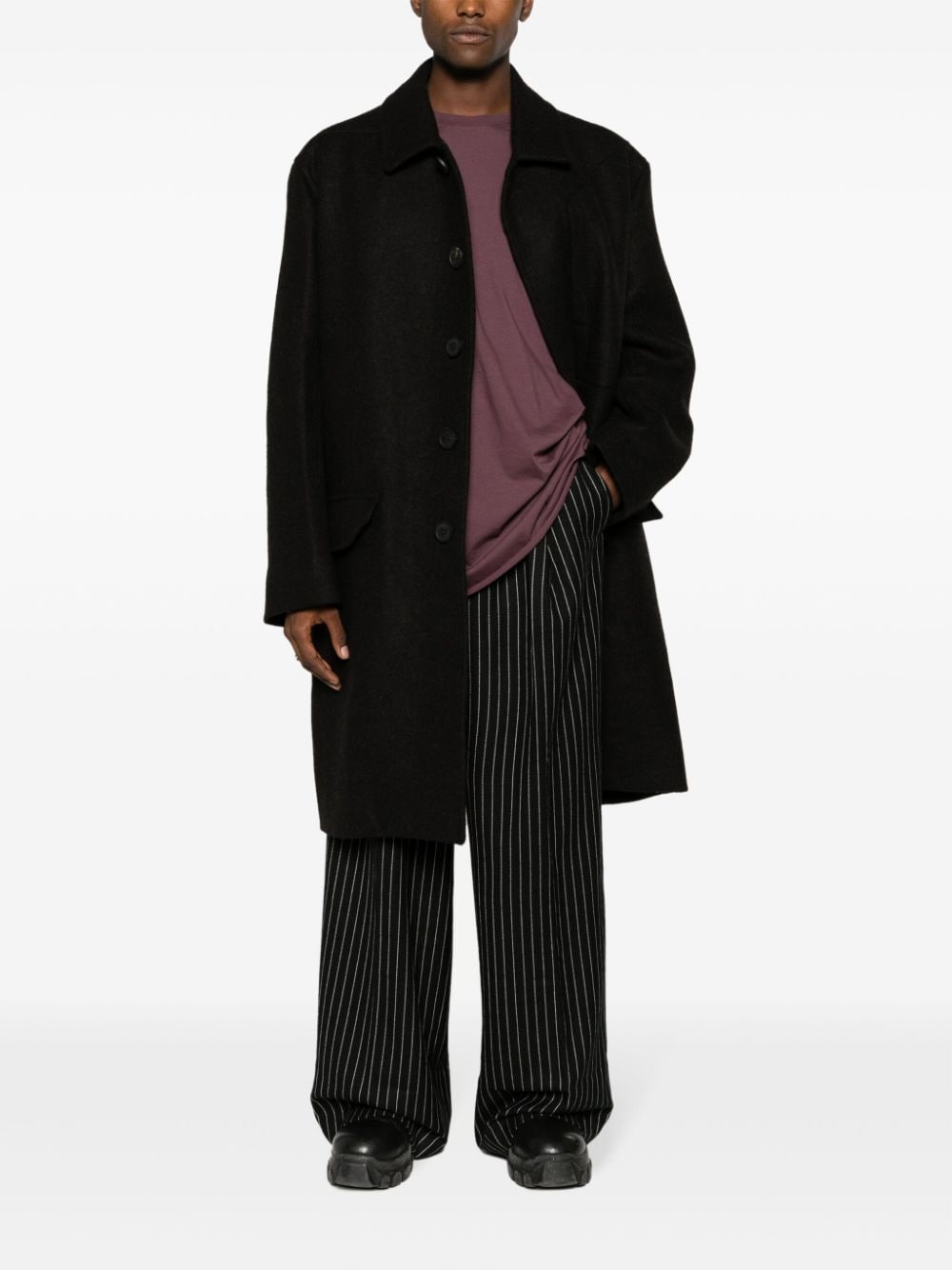 Jumbo virgin wool single-breasted coat - 2