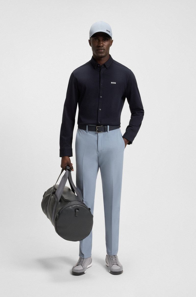 BOSS LOW-TOP TRAINERS WITH SUEDE AND FAUX LEATHER outlook