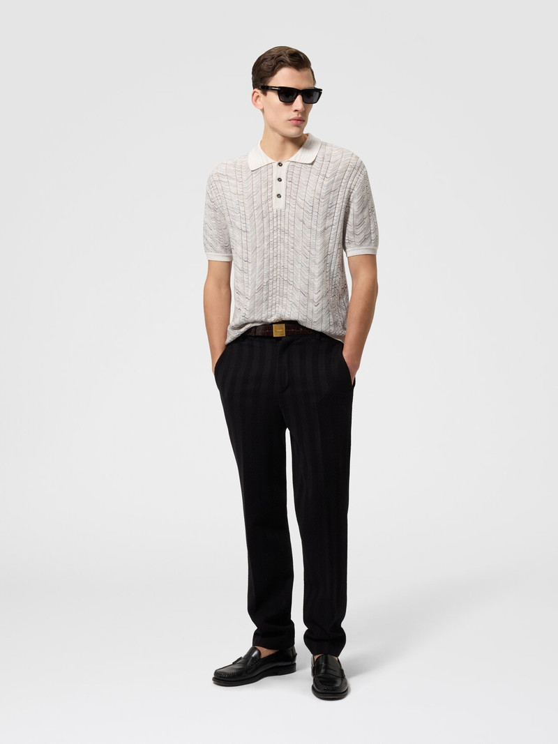 Missoni Openwork knit cotton and viscose polo shirt outlook