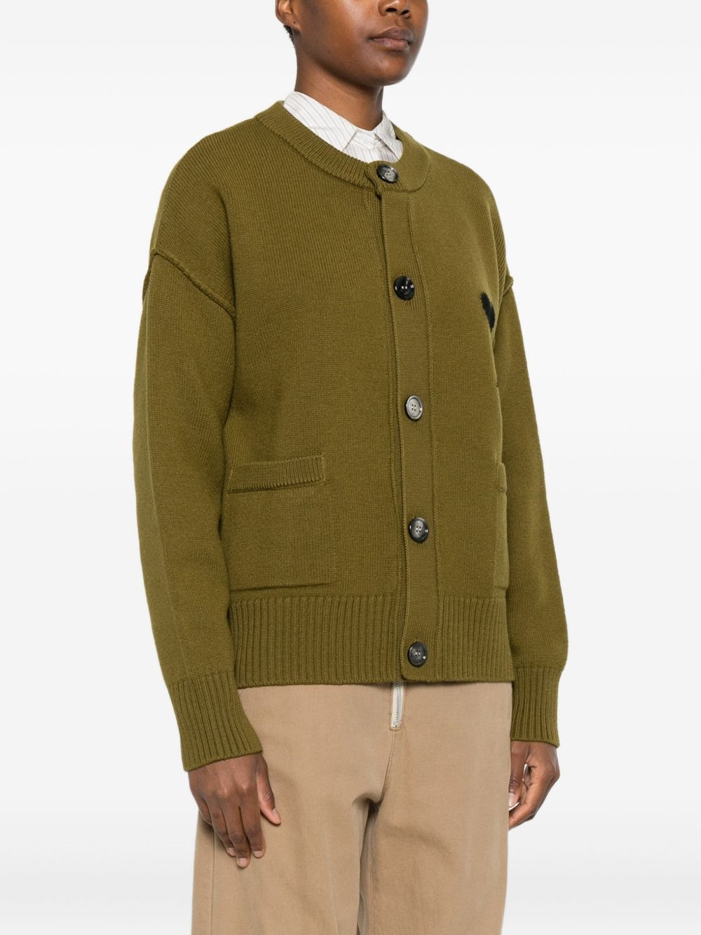heart-logo patch-pocket cardigan - 3