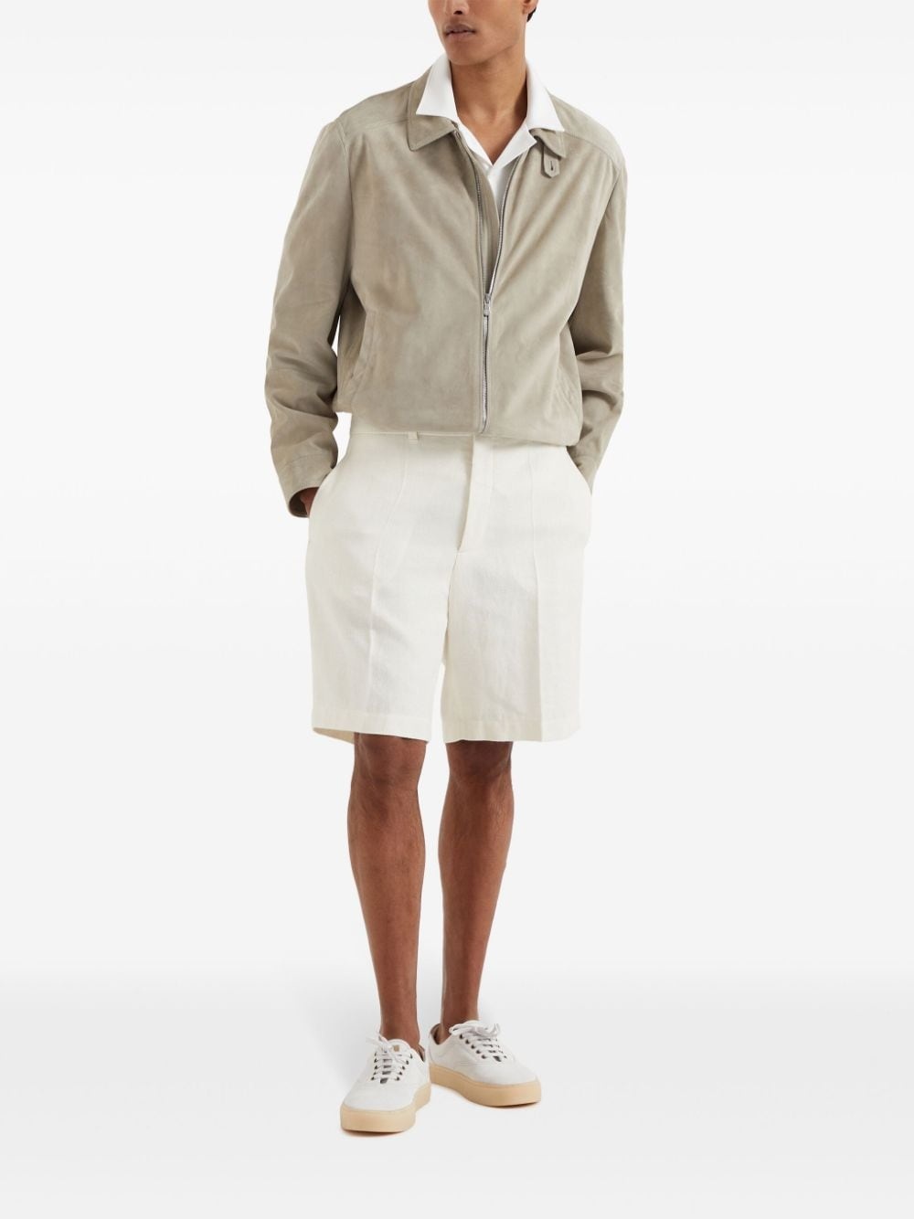 zip-up suede jacket - 2