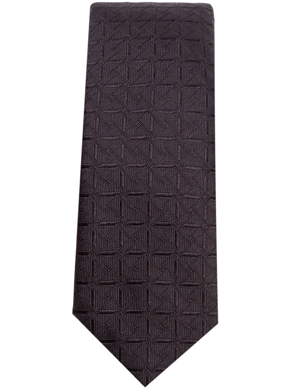 patterned jacquard silk tie - 1