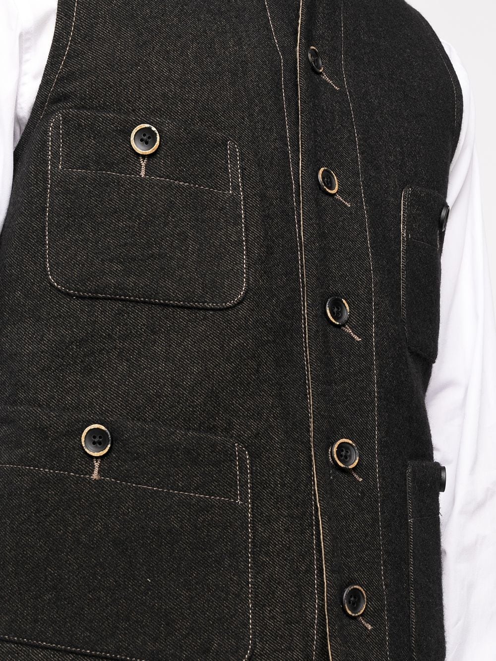 contrasting-panel buttoned waistcoat - 5