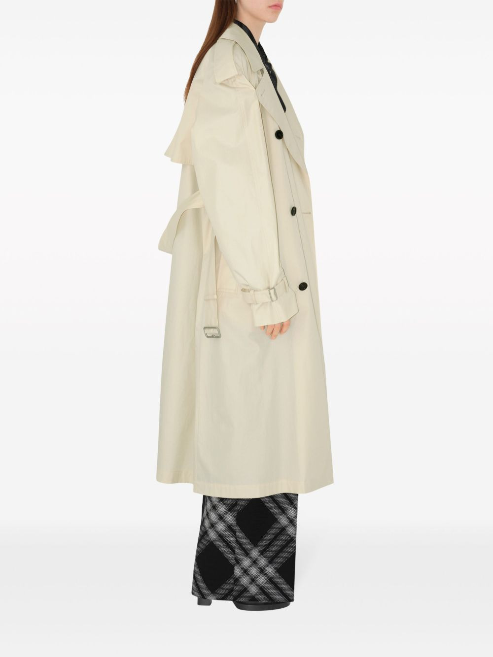 double-breasted cotton trench coat - 3