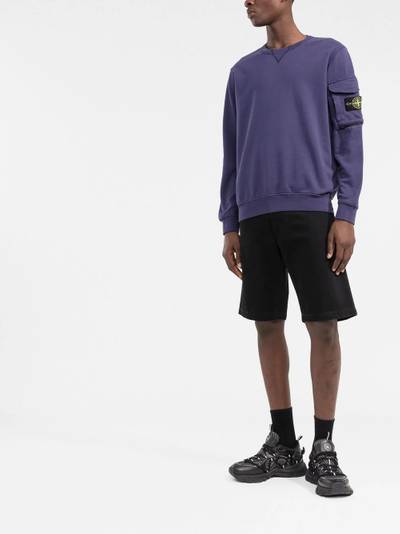 Stone Island logo-patch round-neck jumper outlook