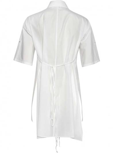 Yohji Yamamoto White Cut Out Button-Down Apron Shirt in White outlook