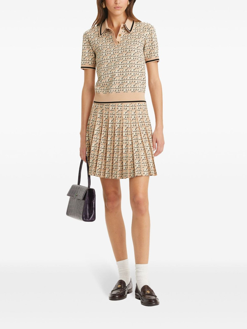 TORY BURCH T monogram pleated skirt outlook