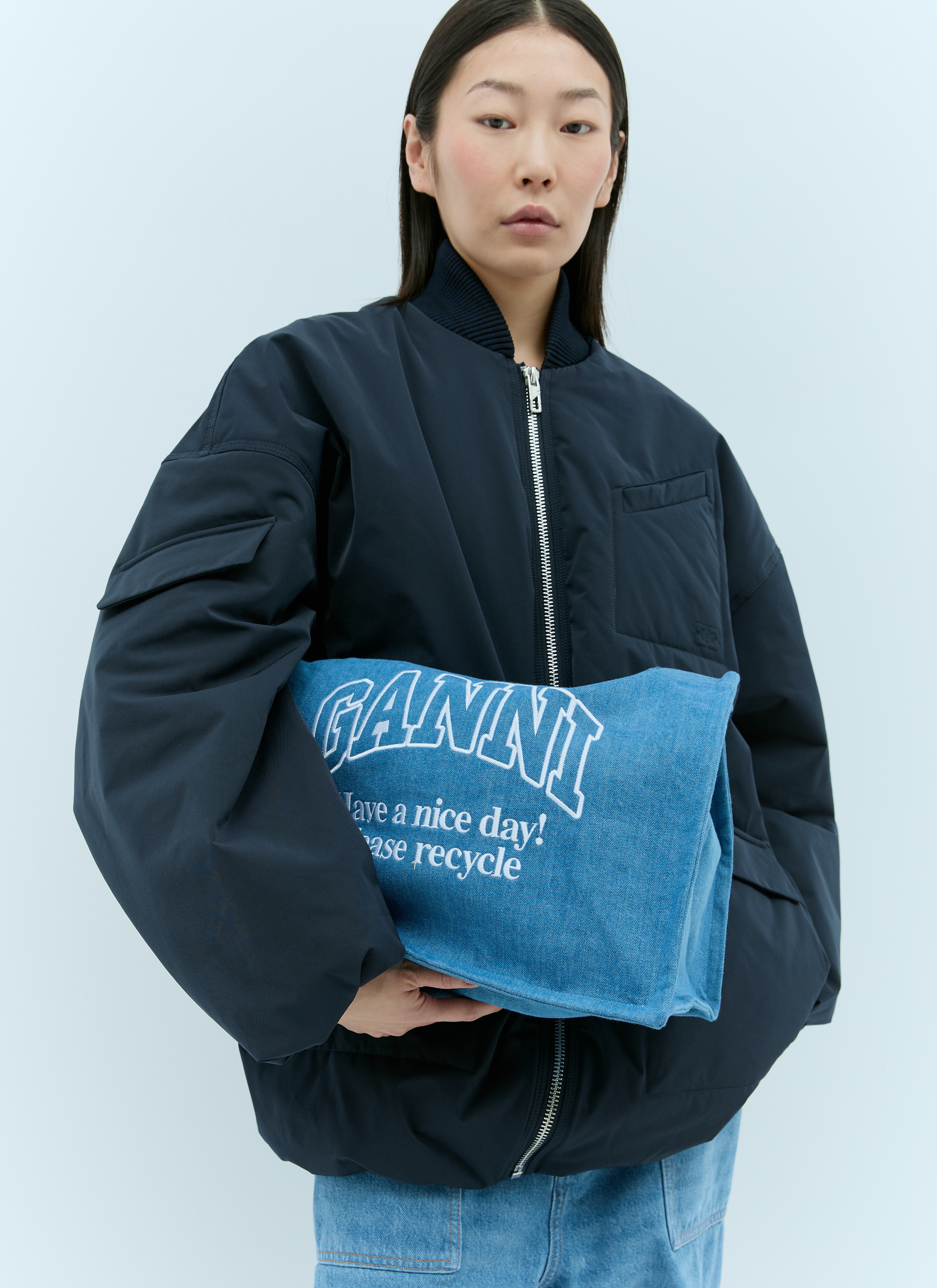 【完売必至】GANNI ガニー ラージイージーデニムトートバッグ GANNI Large Easy Denim Tote Bag | lncc | REVERSIBLE