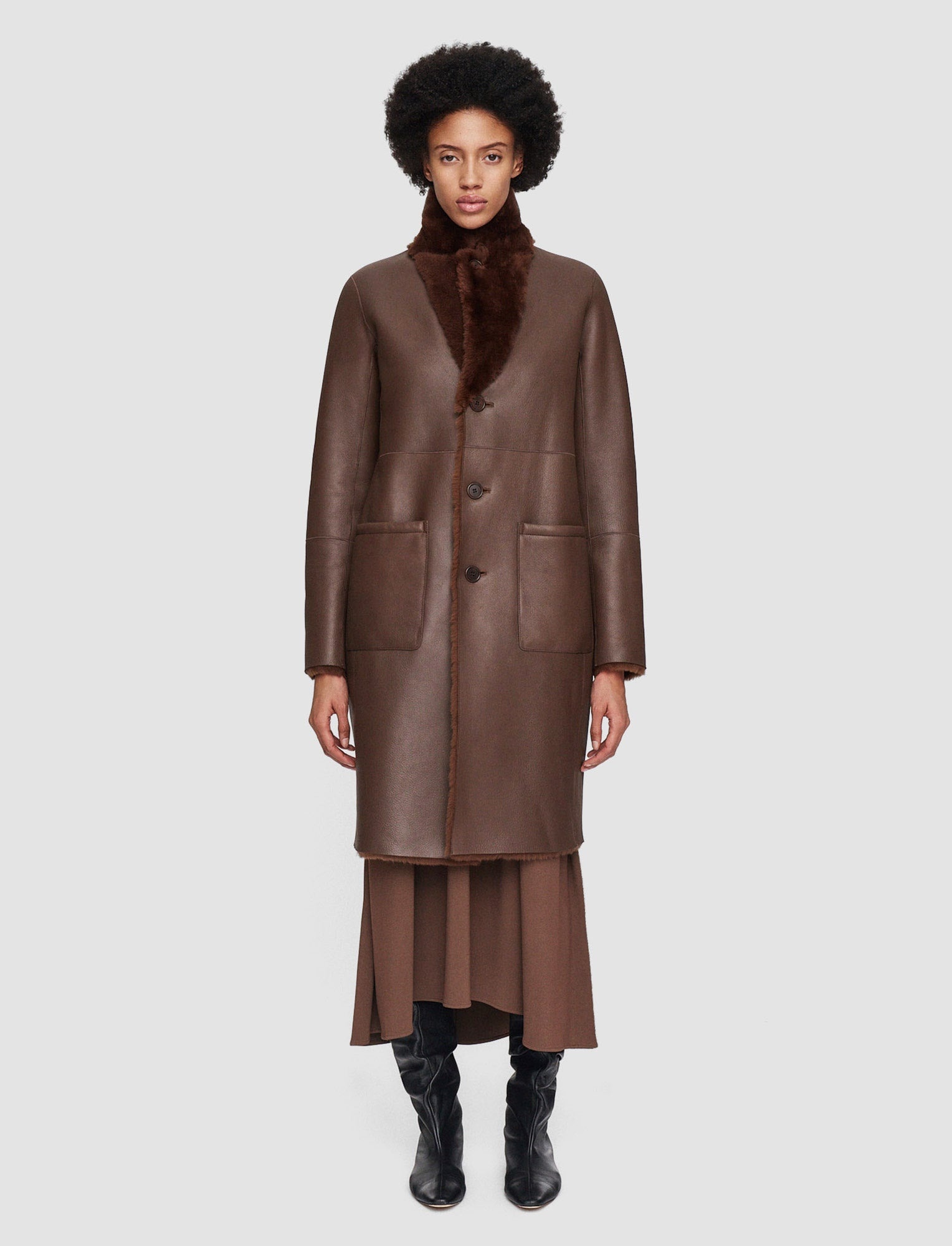 Reversible Shearling Britanny Coat - 5