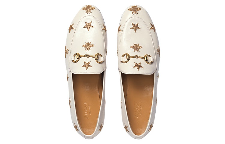 (WMNS) Gucci Jordaan Embroidered Leather White 505281-D3V00-9022 - 4