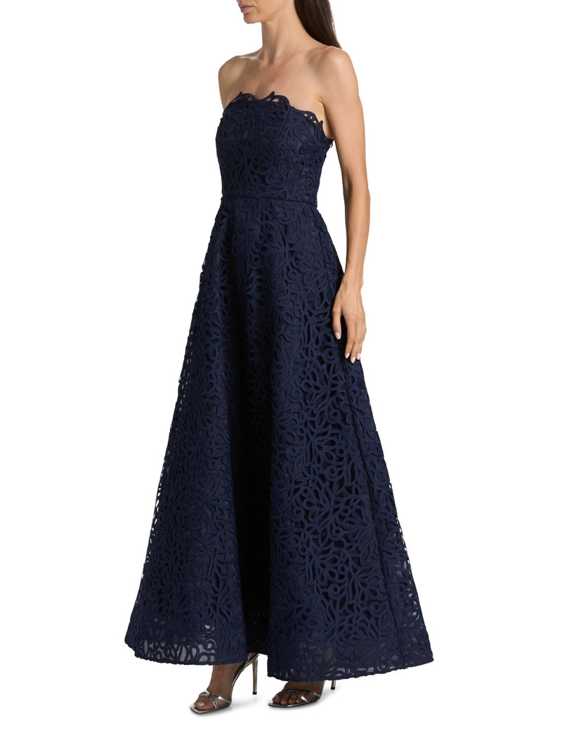 Women's Sonja Curled Lace Gown - Navy 4