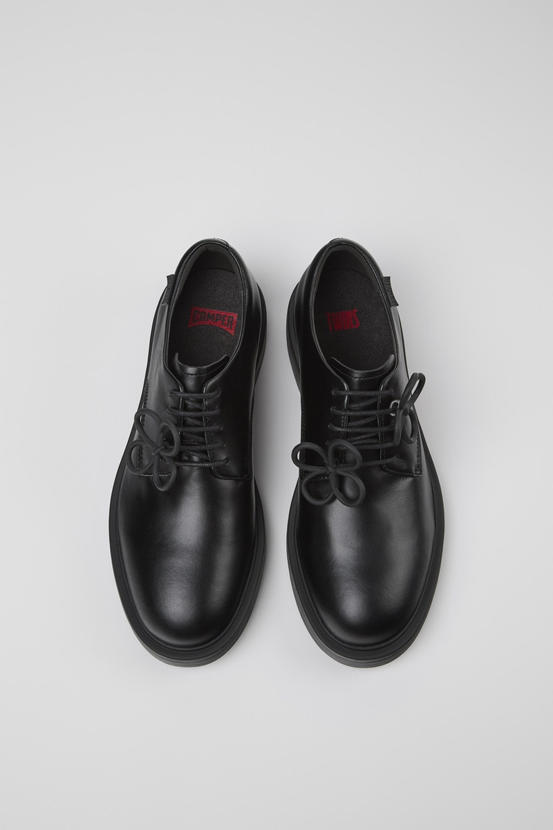 Black leather shoes for men 4