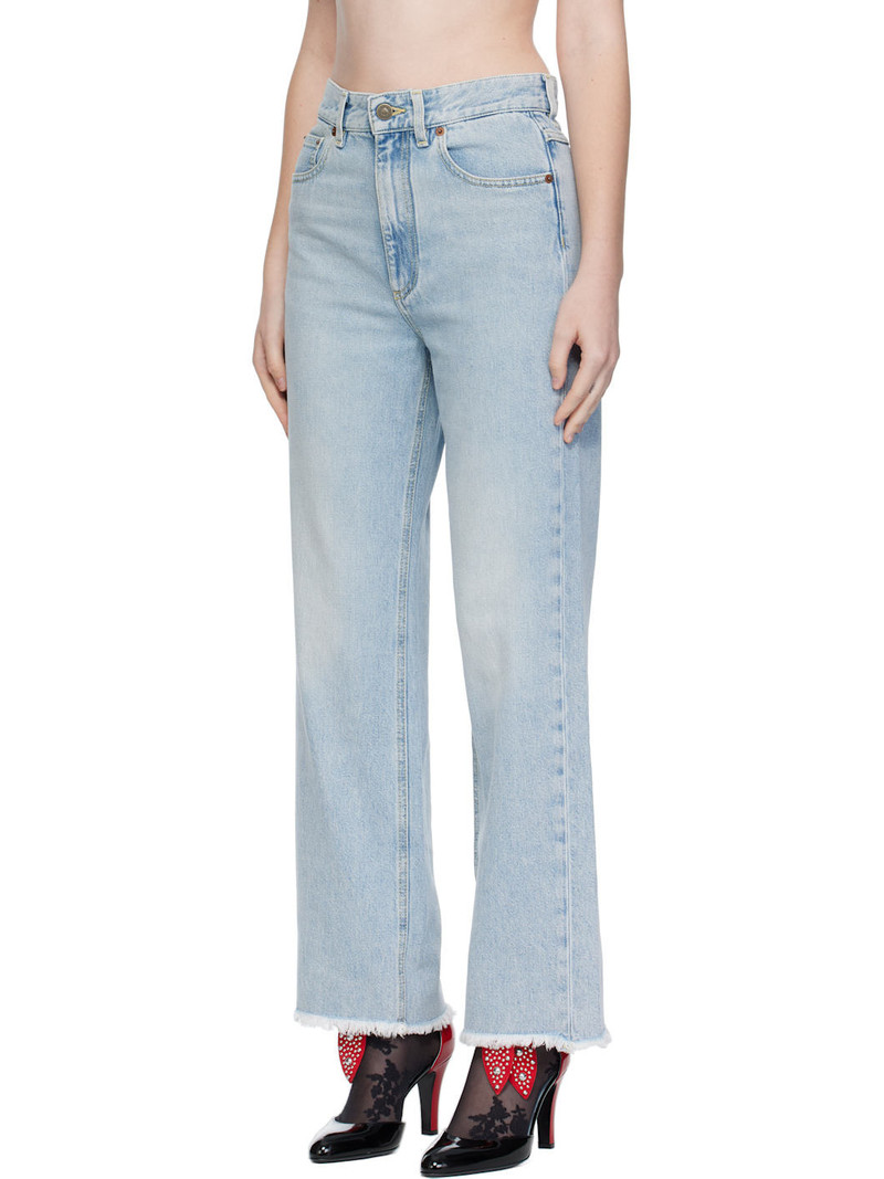Valentino Blue Frayed Cuff Jeans outlook