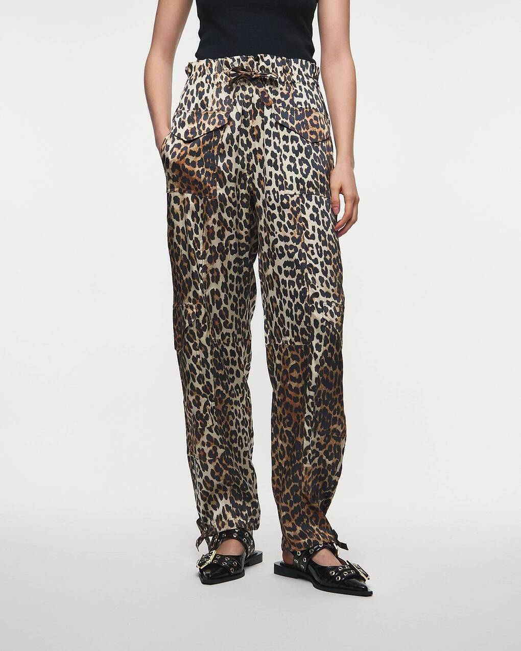 Printed Satin Pants Leopard - 2