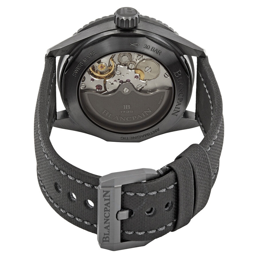 Blancpain Fifty Fathoms Bathyscaphe Automatic Black Dial Black Fabric Men's Watch 5000-0130-B52A - 3
