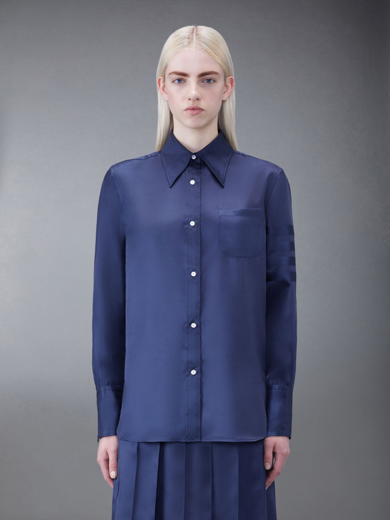Thom Browne Silk Twill 4-Bar Oversized Shirt outlook