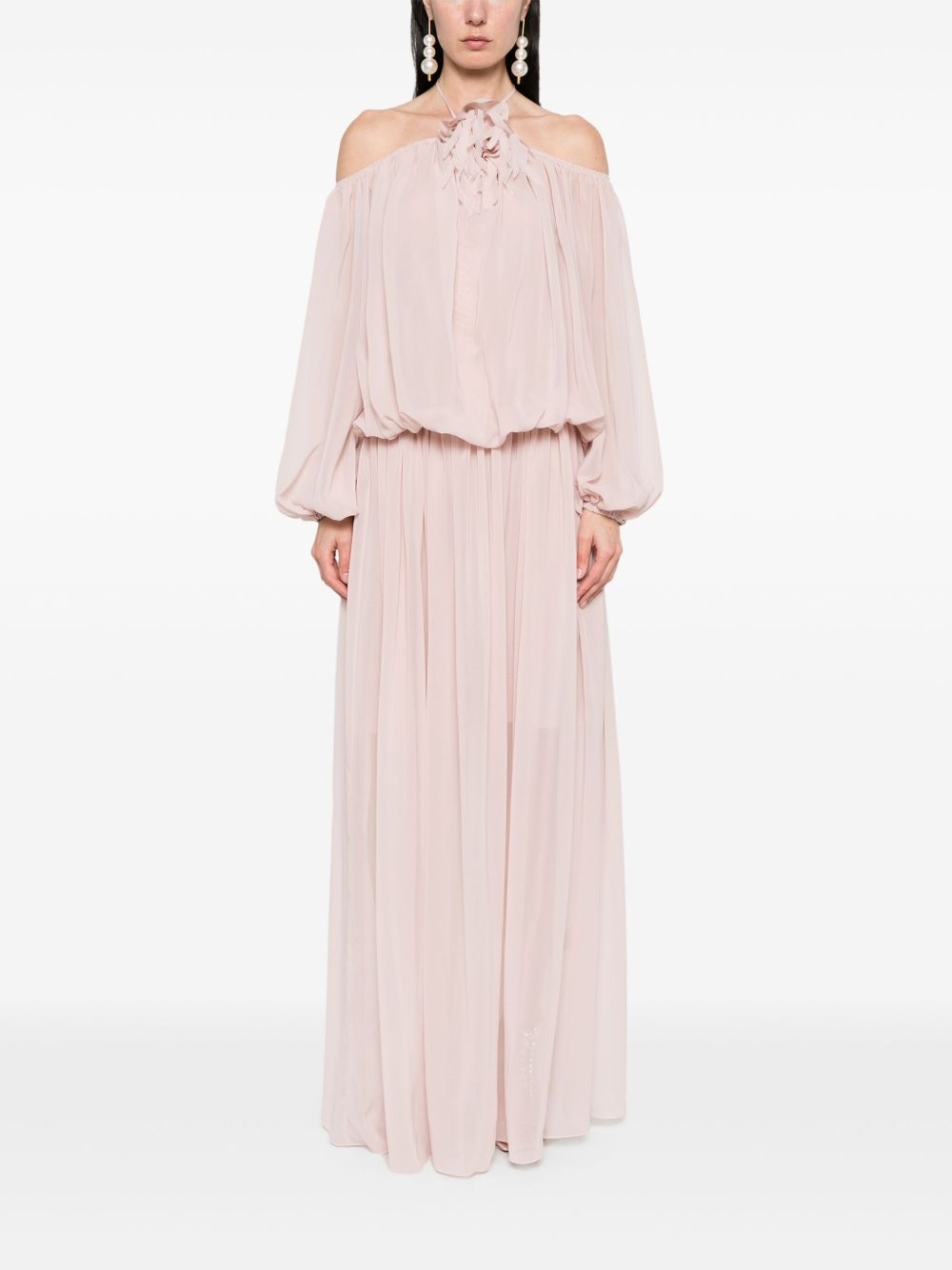floral-brooch maxi dress - 2