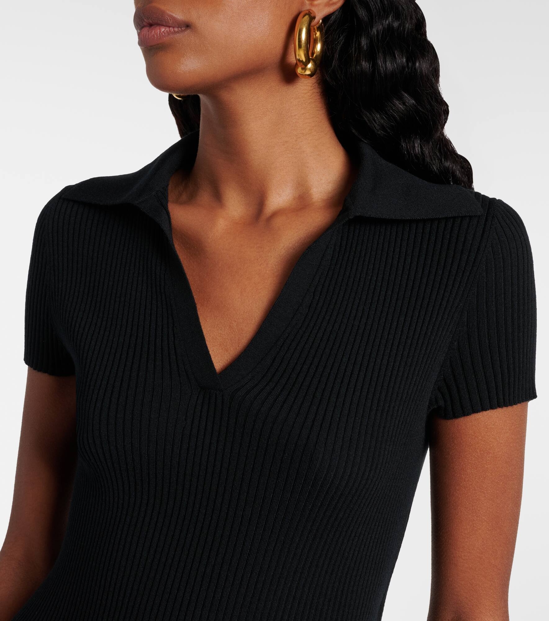 Wool-blend polo dress - 4