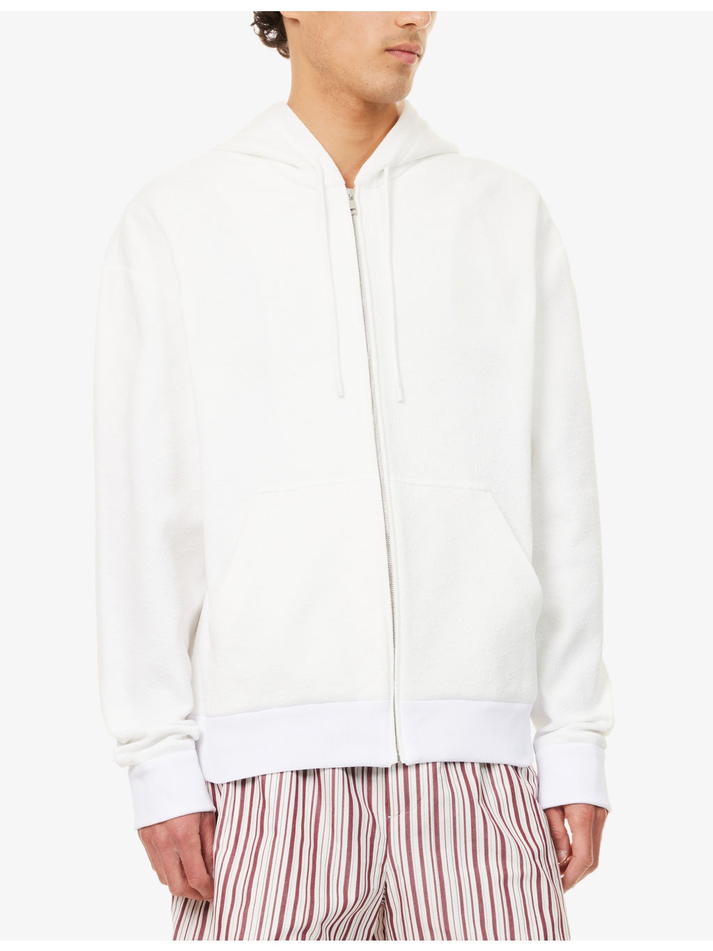 Logo-Embossed Zipped Woven Hoody - 3